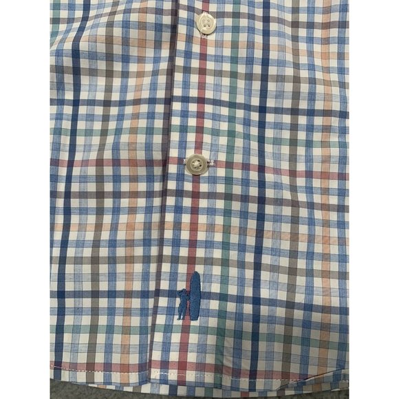 Johnnie O Men's Plaid Button Down Collared Cotton Shirt Medium Santa Monica - Picture 2 of 13